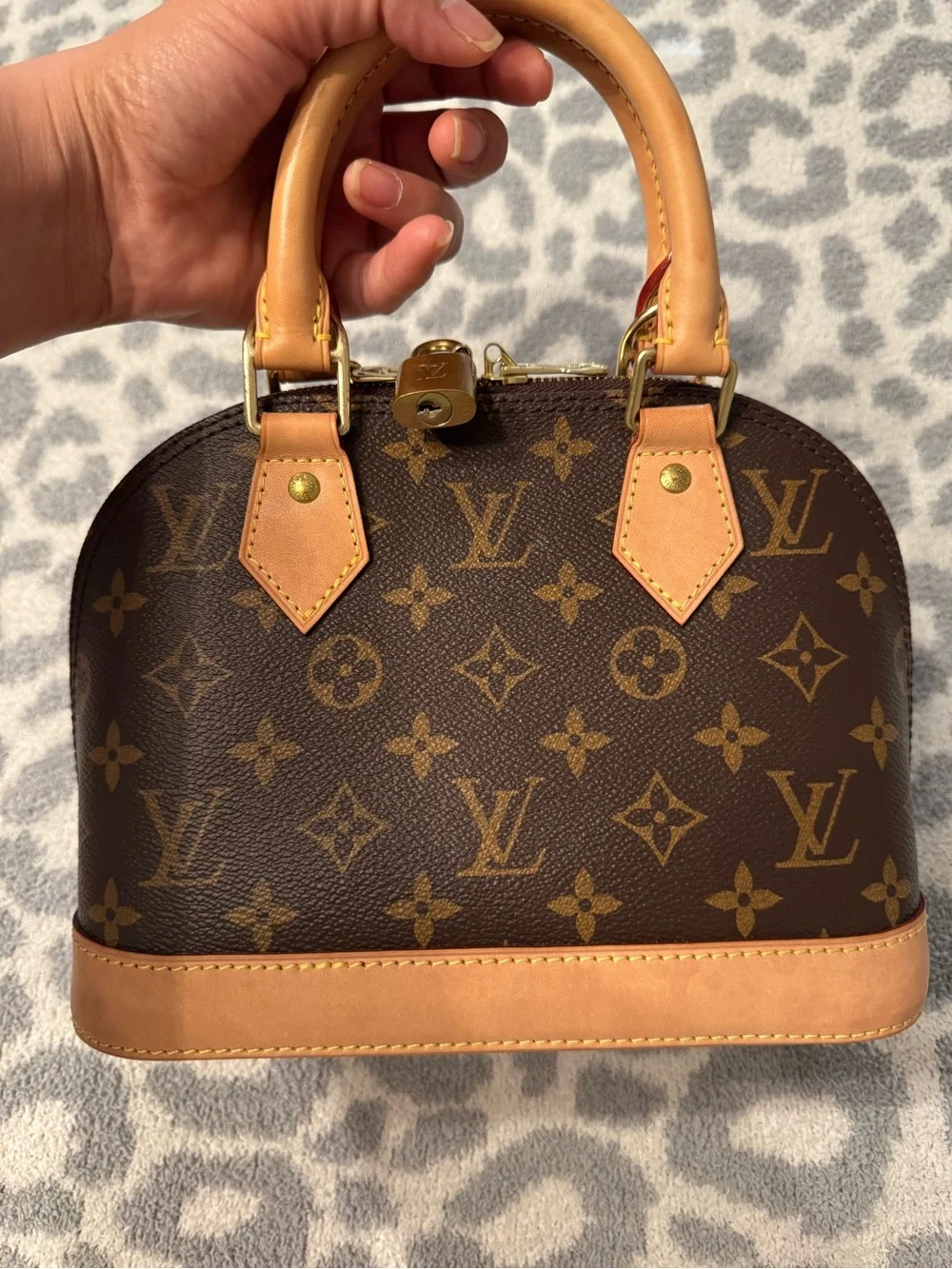 LOUIS VUITTON Brown Monogram Alma BB Top Handle Crossbody Bag